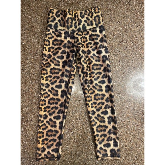 Terez Pants - Terez Women's Beige Leopard Goals Activewear Hi-Shine Leggings Pants Size Small
